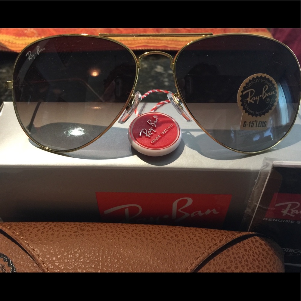 🔥New Genuine RayBan Gradient BROWN Sunglasses